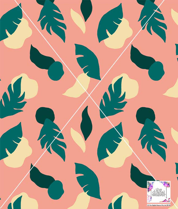 TDW3575_RR008 Cutout Leaf Print Abstract Exclusive Print Design