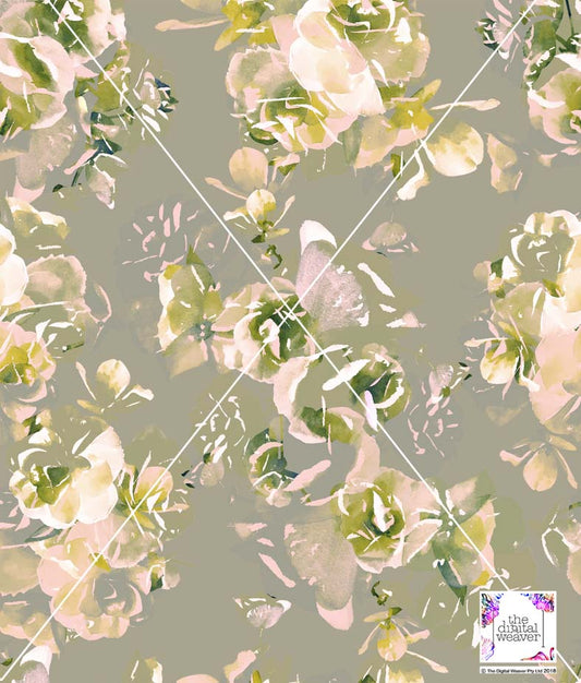 TDW3581_NC014 Camofloral watercolour Floral Exclusive Print Design