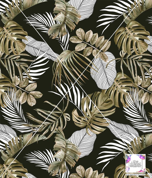 TDW3582_MA233 Jungle Lines Leaf Print Exclusive Print Design