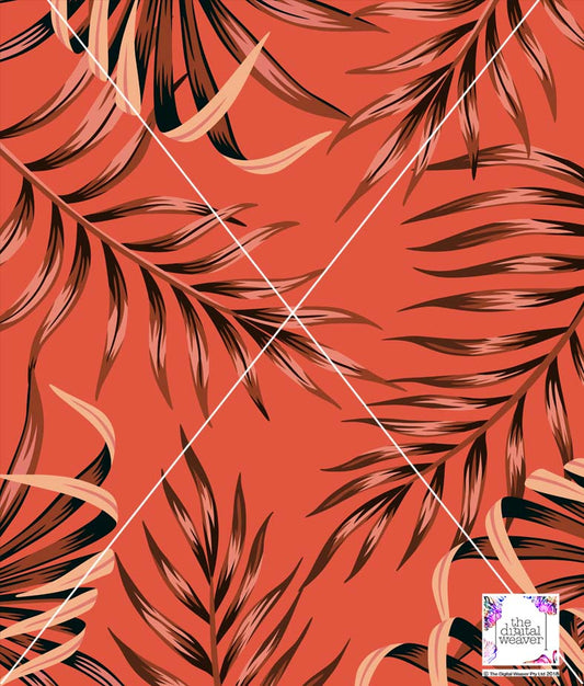 TDW3619_LA150 Oversized Tropic Leaf Placement Exclusive Print Design