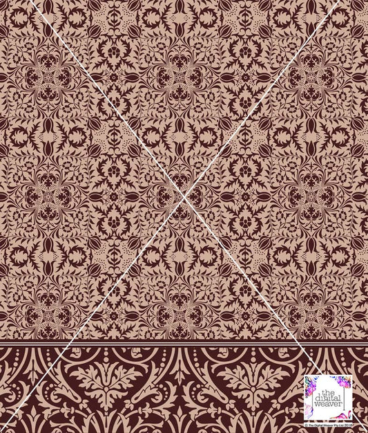 TDW3636_LA154 Vintage Heraldic & Border Exclusive Print Design