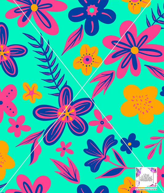 TDW3664_LA163 Eco Hippy Stencil Floral Exclusive Print Design