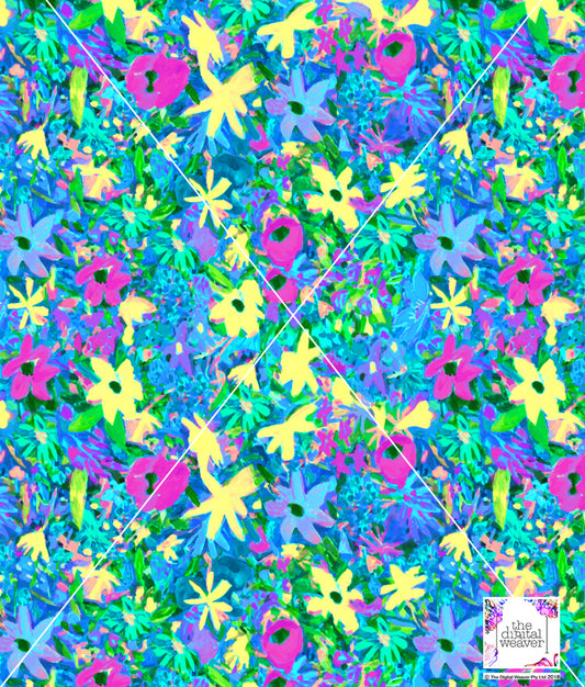 TDW3724_LA174 Fauve Blooms Floral & check Exclusive Print Design