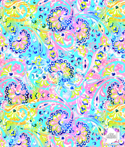 TDW3741_LA178 Rainbow Paisley Exclusive Print Design