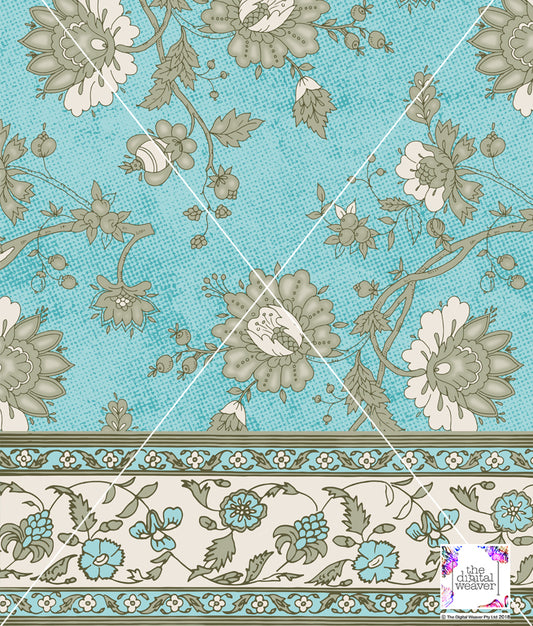 TDW3743_LA179 Batik Blooms Floral & border Exclusive Print Design