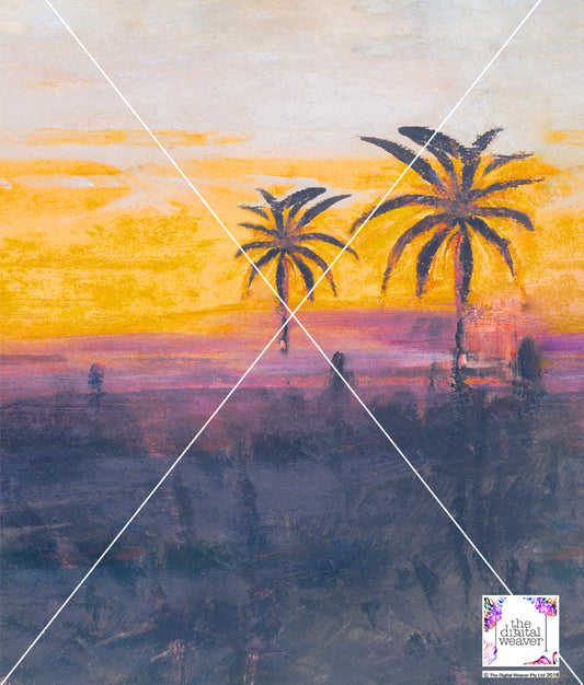 TDW3748_LA180 Flamingo Beach Sunset Abstract Exclusive Print Design