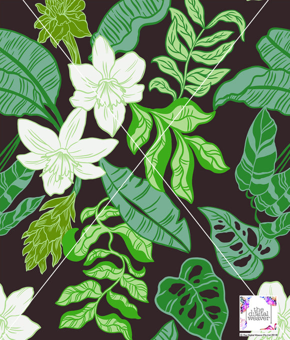 TDW3776_RR019 Tropic Jungle Leaf print Exclusive Print Design