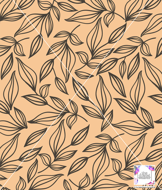 TDW3814_MA334 Line Leaf Print Exclusive Print Design