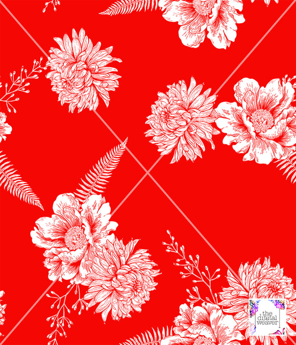 TDW7007ABCDE Vintage Floral 2 colour Exclusive Print Design