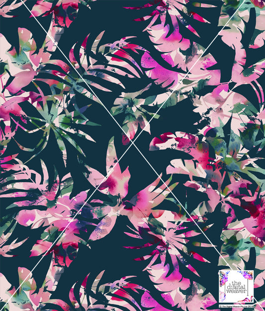 TDW3715_LA170 Vintage Tropic Leaf Print Exclusive Print Design