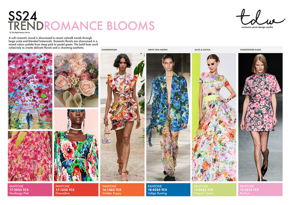 SS24 Romance Blooms A3 Trend Board Digital File
