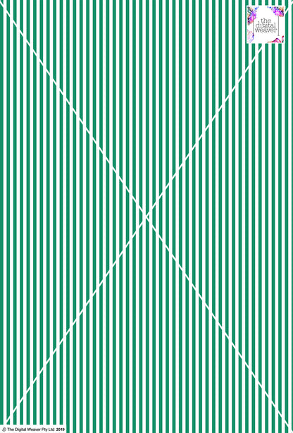 Stripe Vertical - 5mm - Fern Green & White