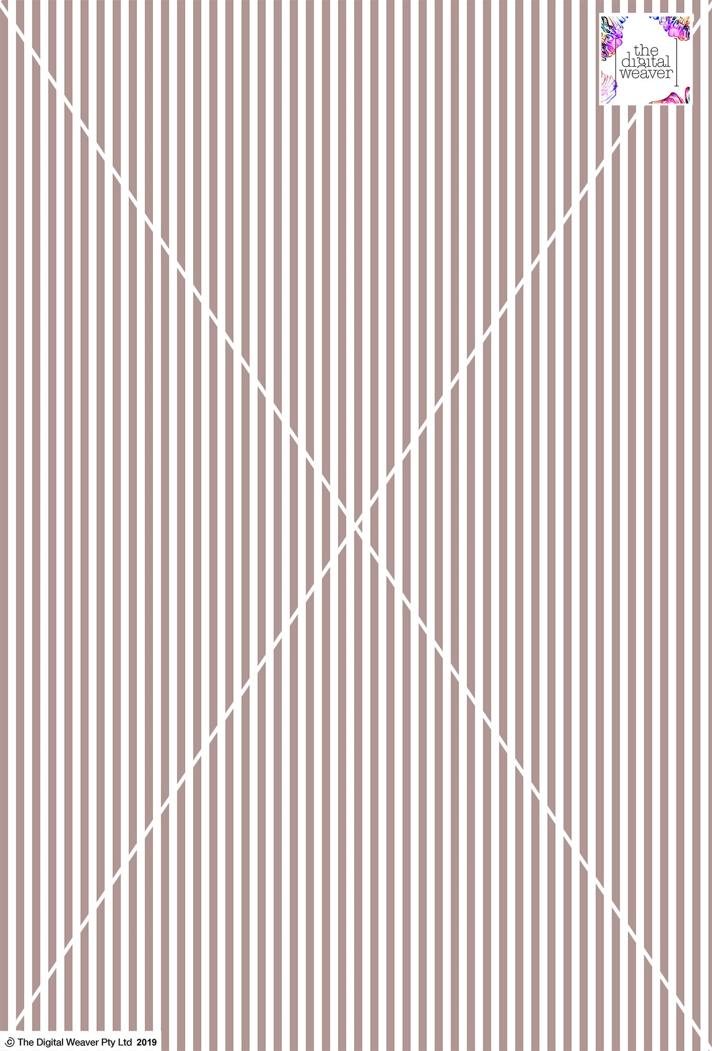 Stripe Vertical - 5mm - Latte & White