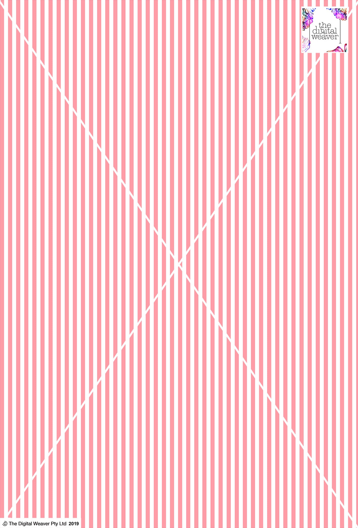 Stripe Vertical - 5mm - Rose & White