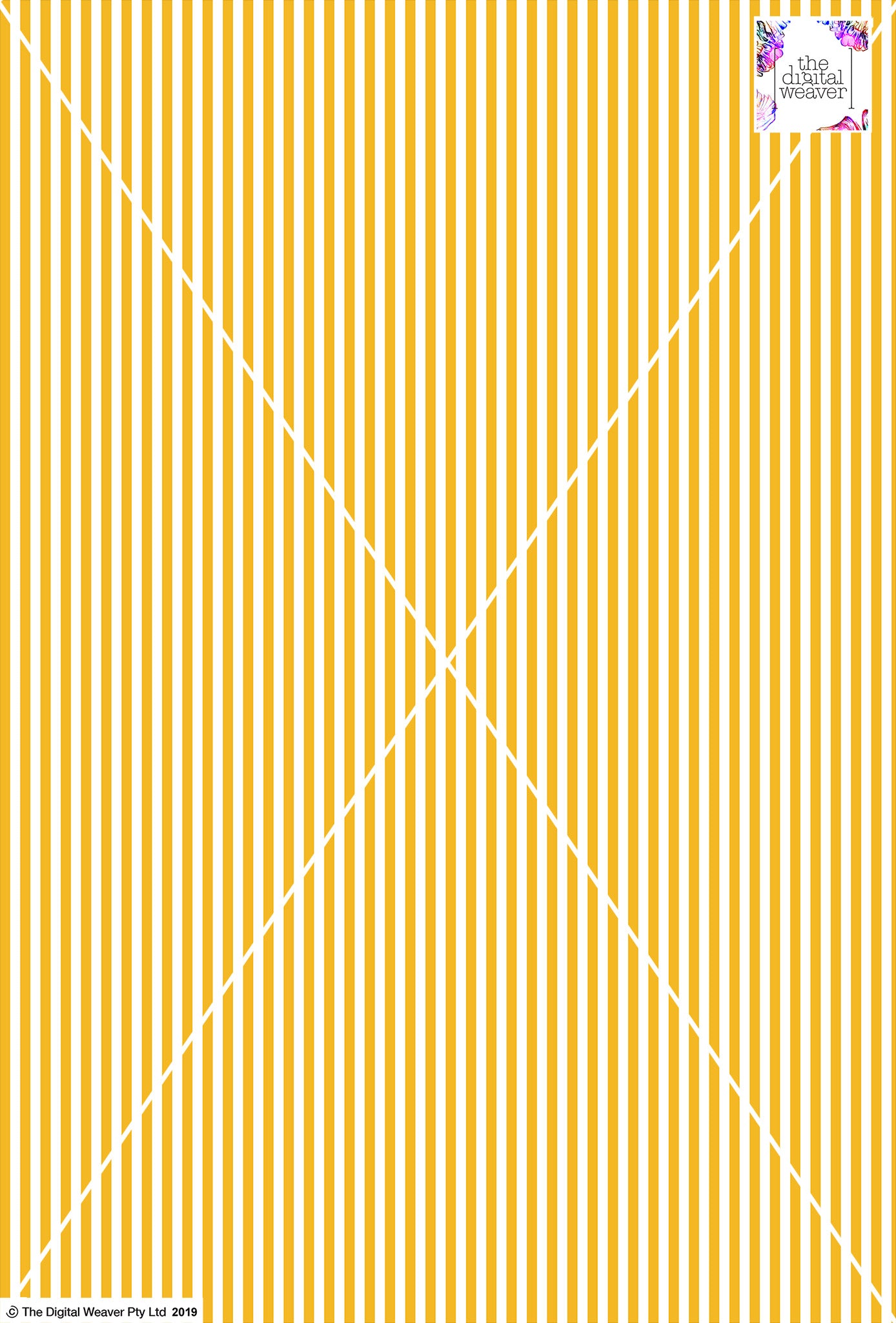 Stripe Vertical - 5mm - Sun Yellow & White