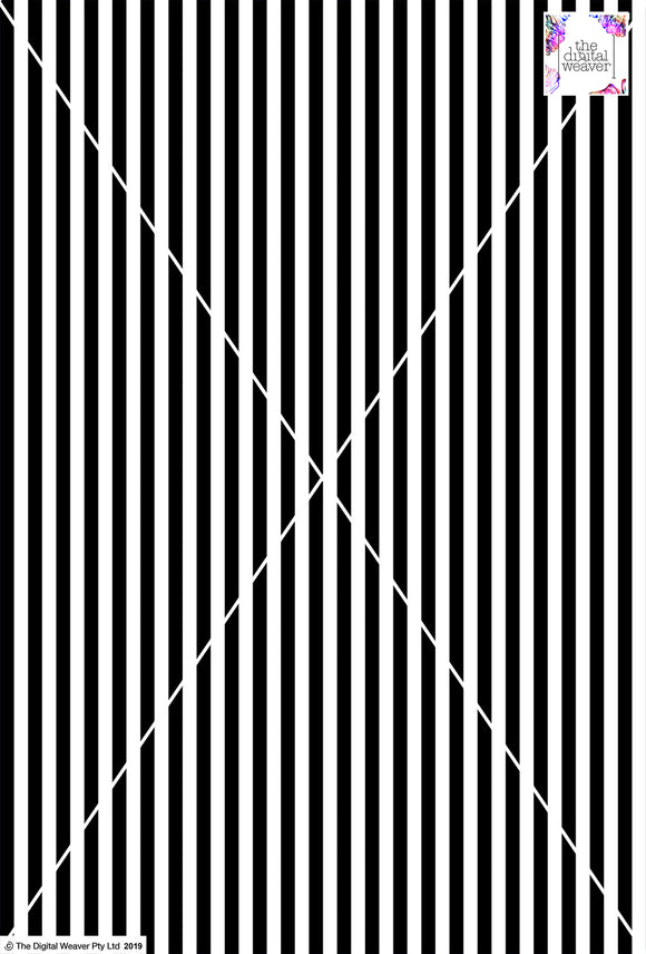 Stripe Vertical - 10mm - Black & White