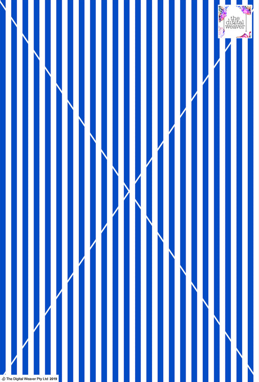 Stripe Vertical - 10mm - Cobalt & White