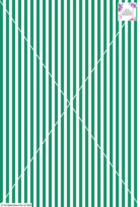 Stripe Vertical - 10mm - Fern Green & White