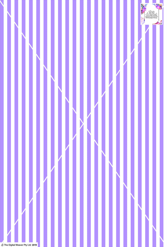 Stripe Vertical - 10mm - Lilac & White