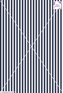 Stripe Vertical - 10mm - Navy Blue & White