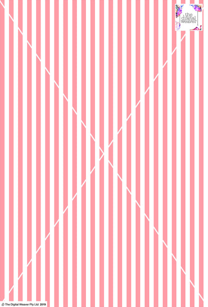 Stripe Vertical - 10mm - Rose & White