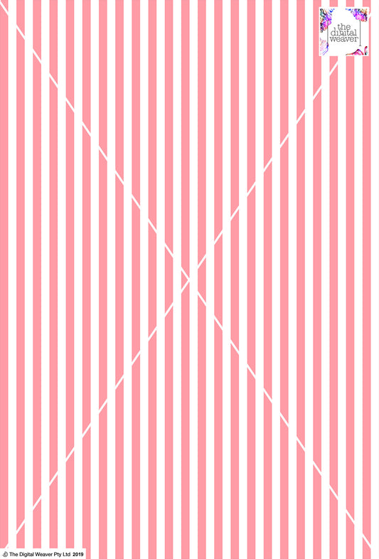 Stripe Vertical - 10mm - Rose & White