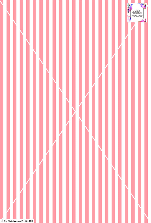 Stripe Vertical - 10mm - Rose & White