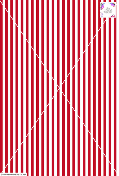 Stripe Vertical - 10mm - Ruby & White