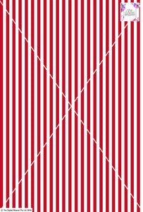 Stripe Vertical - 10mm - Ruby & White