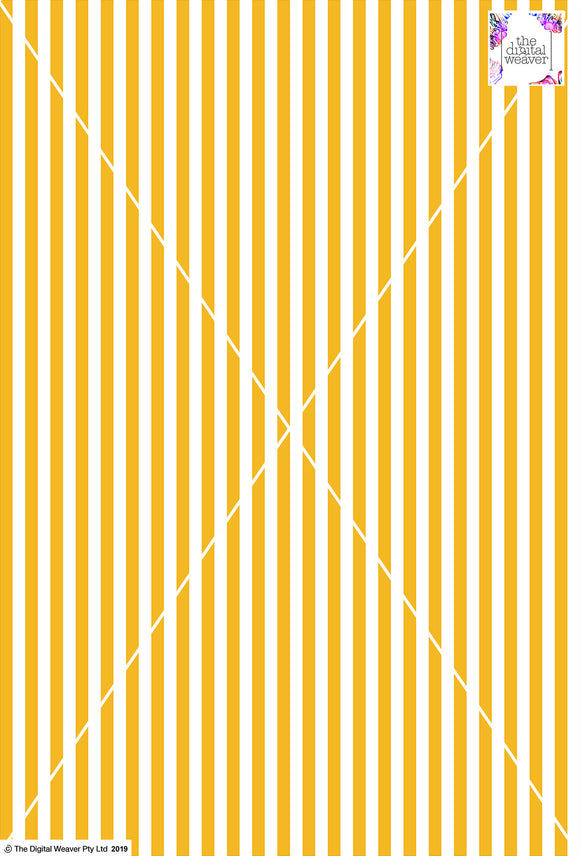 Stripe Vertical - 10mm - Sun Yellow & White