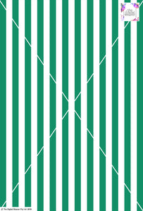 Stripe Vertical - 20mm - Fern Green & White