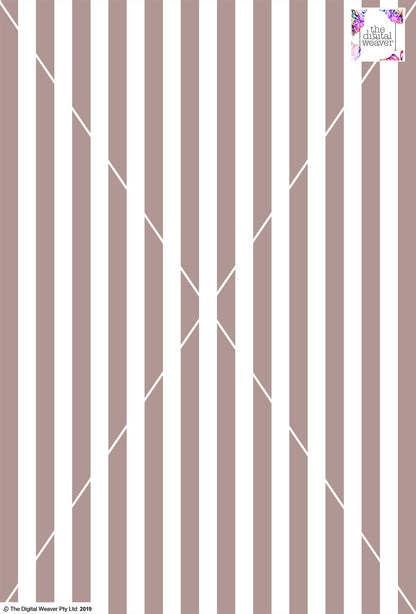 Stripe Vertical - 20mm - Latte & White