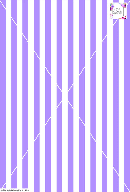 Stripe Vertical - 20mm - Lilac & White