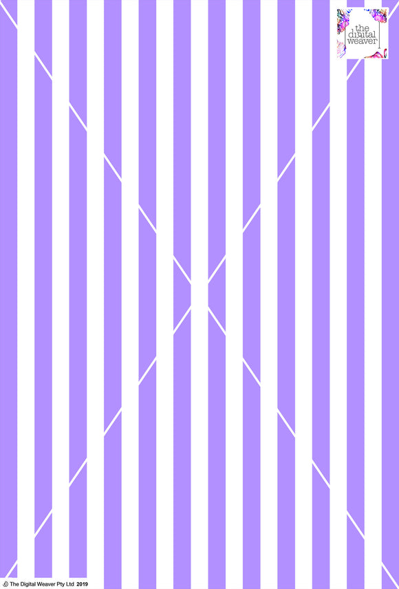 Stripe Vertical - 20mm - Lilac & White