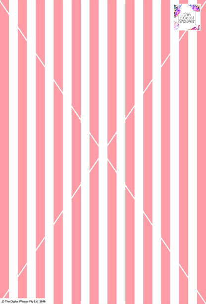 Stripe Vertical - 20mm - Rose & White