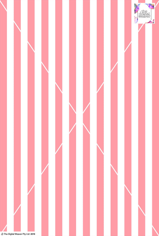 Stripe Vertical - 20mm - Rose & White