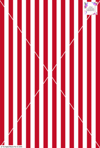 Stripe Vertical - 20mm - Ruby & White