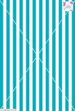 Stripe Vertical - 20mm - Teal & White
