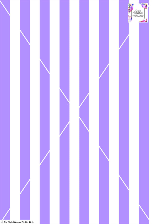 Stripe Vertical - 30mm - Lilac & White