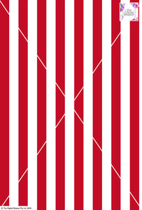 Stripe Vertical - 30mm - Ruby & White