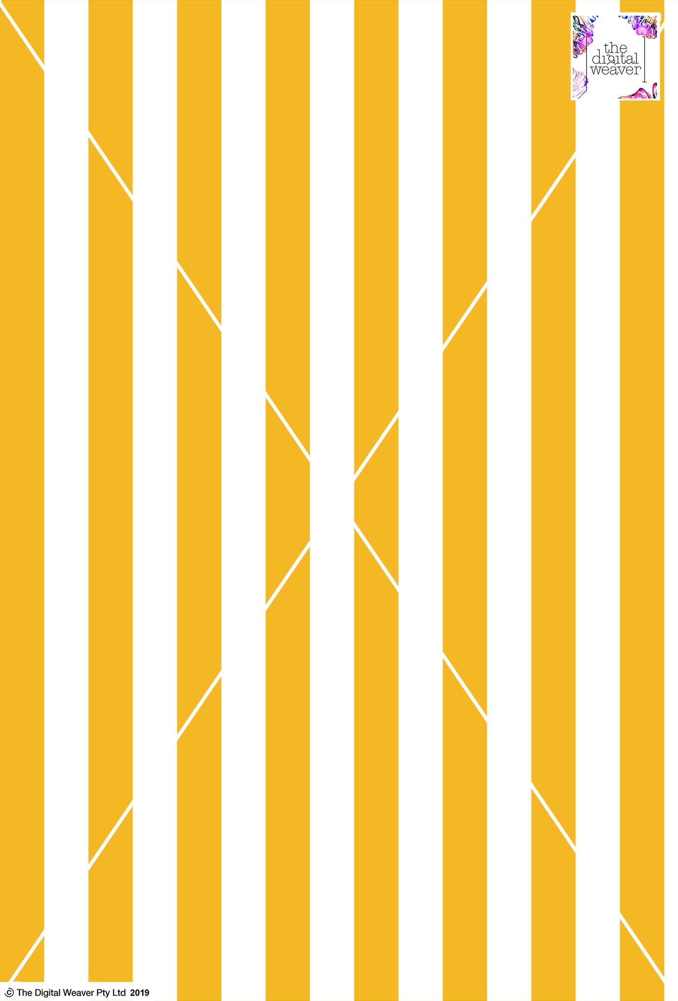 Stripe Vertical - 30mm - Sun Yellow & White