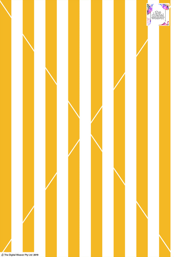 Stripe Vertical - 30mm - Sun Yellow & White