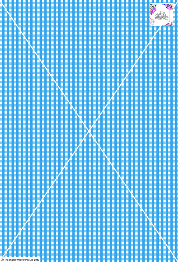 Gingham Check  - 5mm -  Baby Blue & White