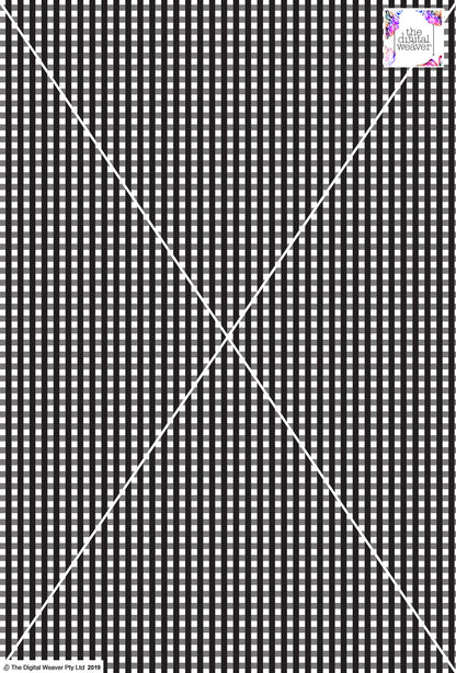 Gingham Check  - 5mm - Black & White