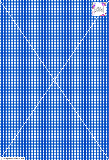 Gingham Check  - 5mm - Cobalt & White