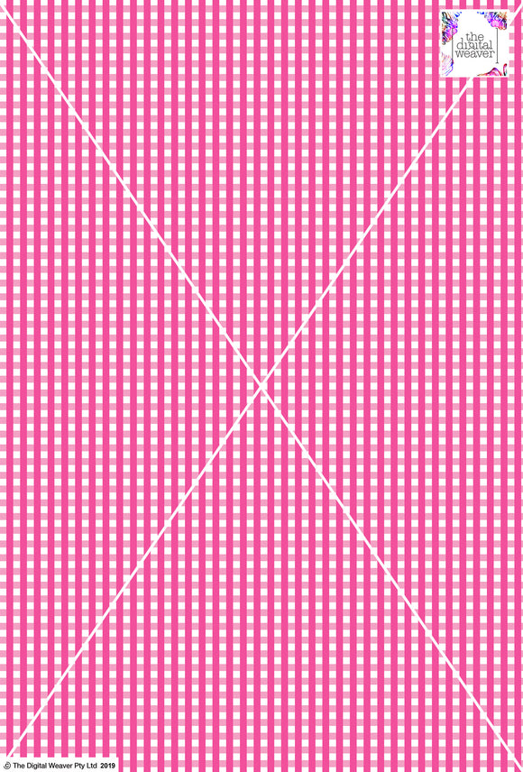 Gingham Check  - 5mm -  Hot Pink & White