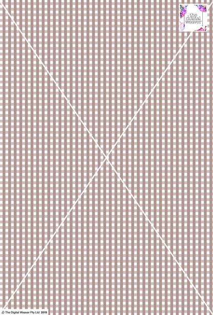 Gingham Check  - 5mm -  Latte & White