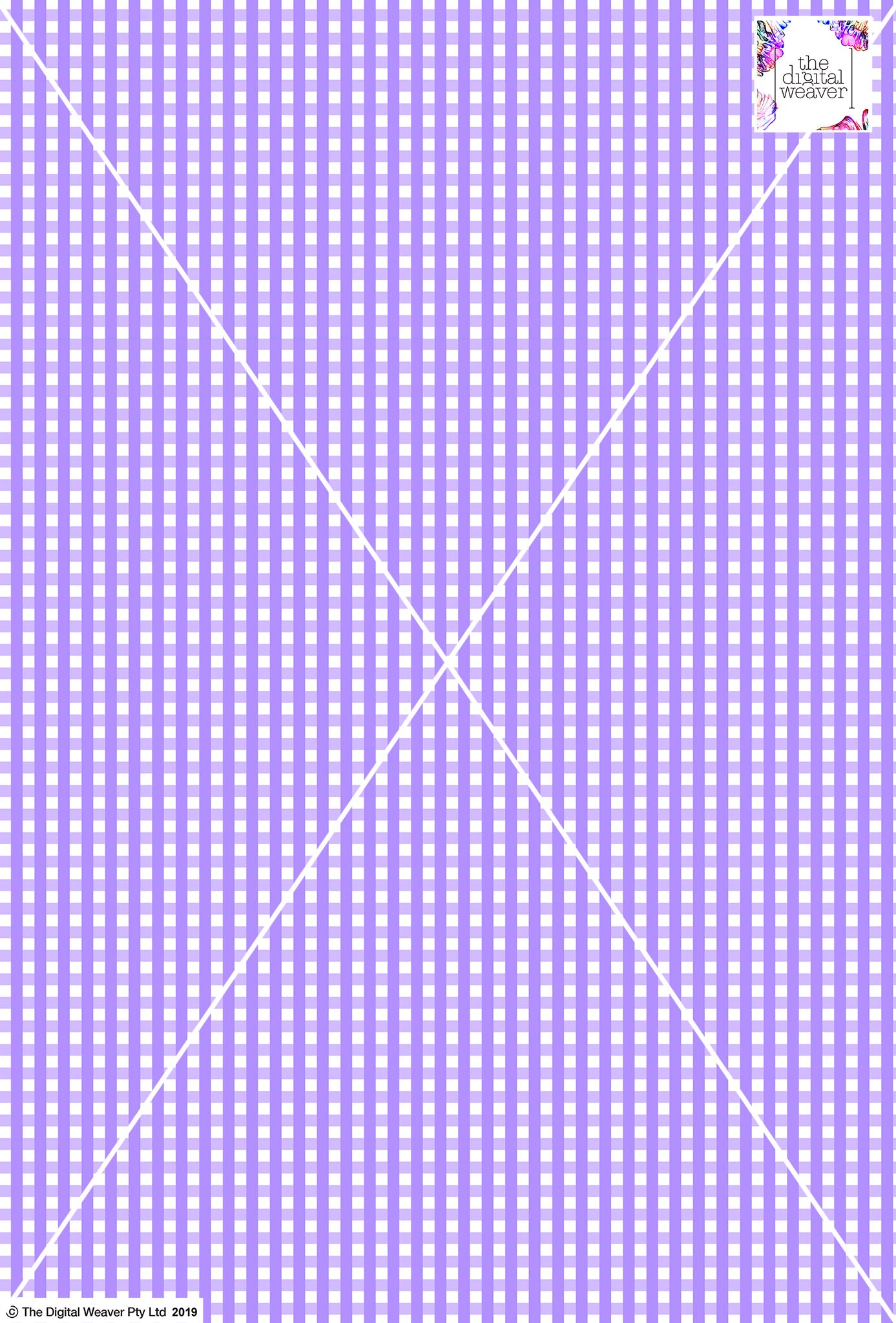 Gingham Check  - 5mm -  Lilac & White