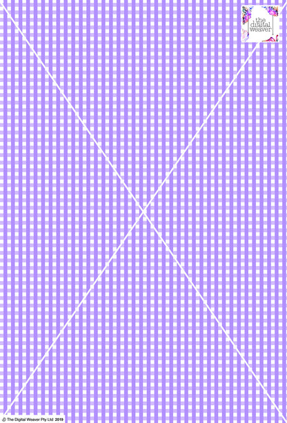 Gingham Check  - 5mm -  Lilac & White