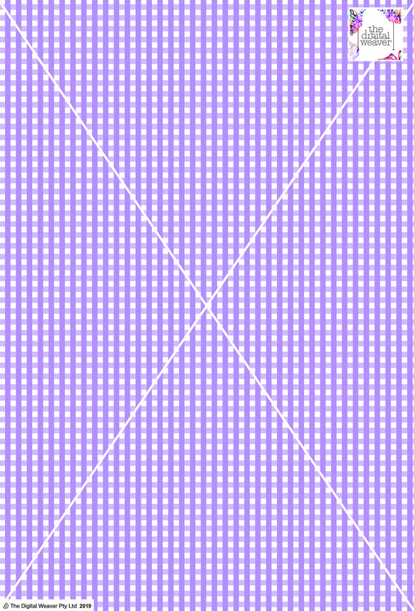 Gingham Check  - 5mm -  Lilac & White